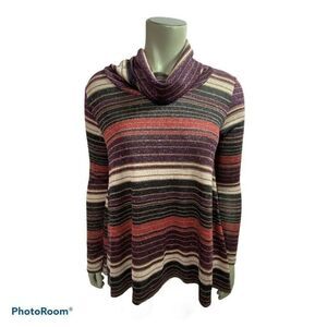 Chenault Multi-Color Sparkle Cowl Neck Sweater NWT